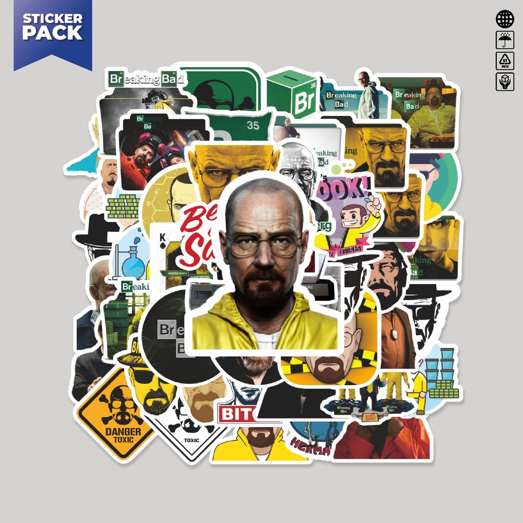 

[100PCS]Stiker Pack Stiker Breaking Bad Aesthetic Vinyl Anti Air Dekorasi Sticker Laptop Buku Journal Koper Helm Casing HP Gitar Helm Skateboard