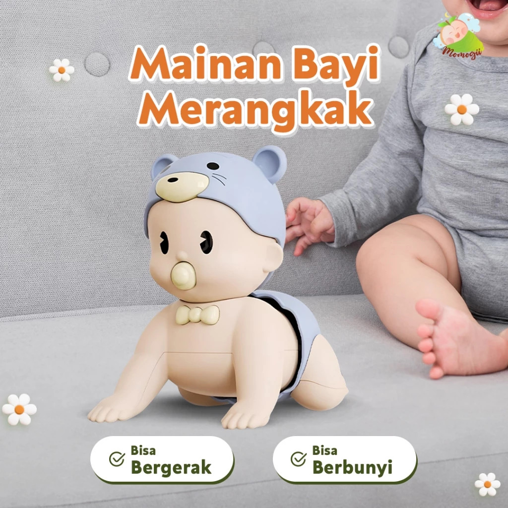 Bayi 6-12 bulan musikal merangkak elektrik mainan Belajar