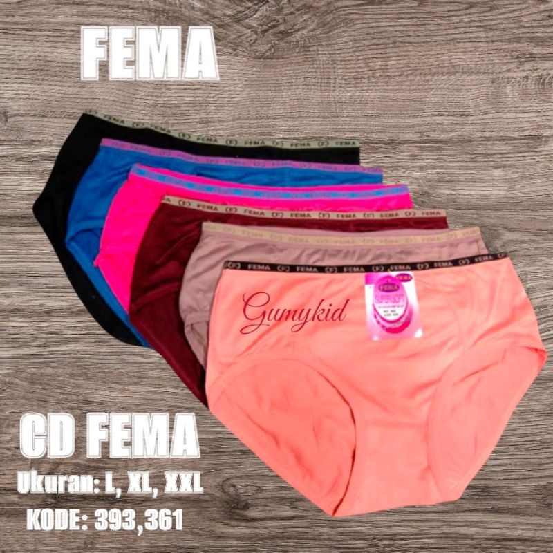 1Lusin CD wanita fema/ celana dalam wanita dewasa L XL XXL FEMA Celana dalam wanita 393/361 FEMA new