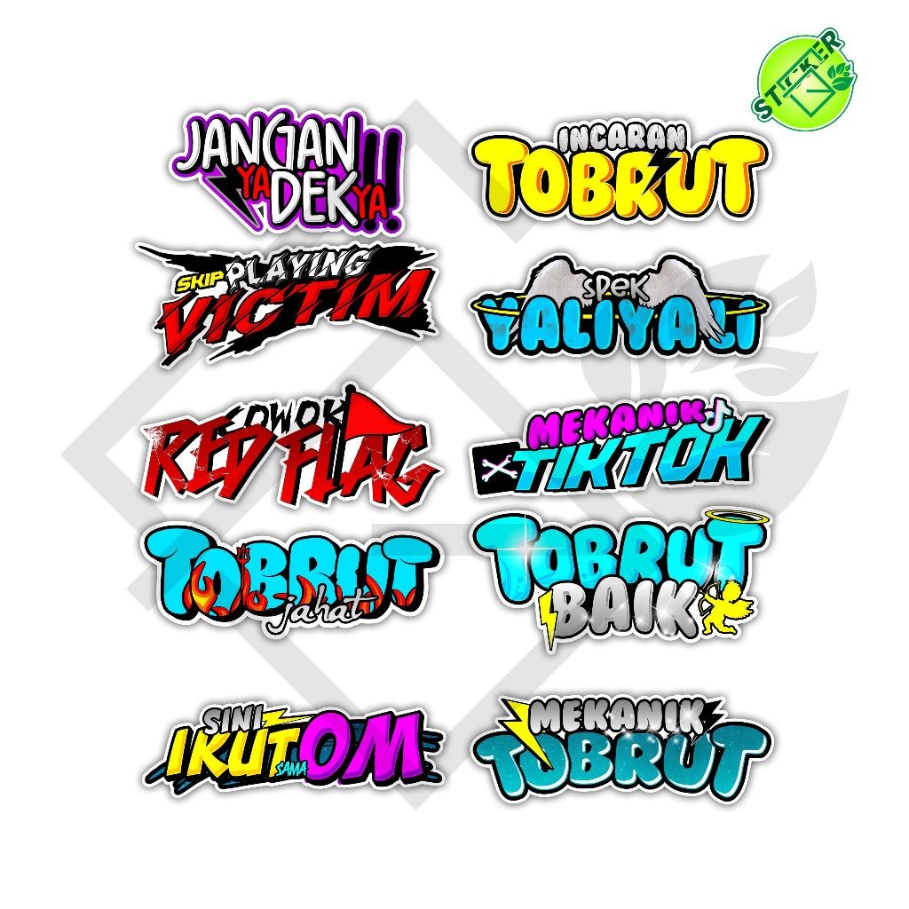 

STIKER PACK TOBRUT MEKANIK TOBRUT COWOK RED FLAG ISI 10 PCS