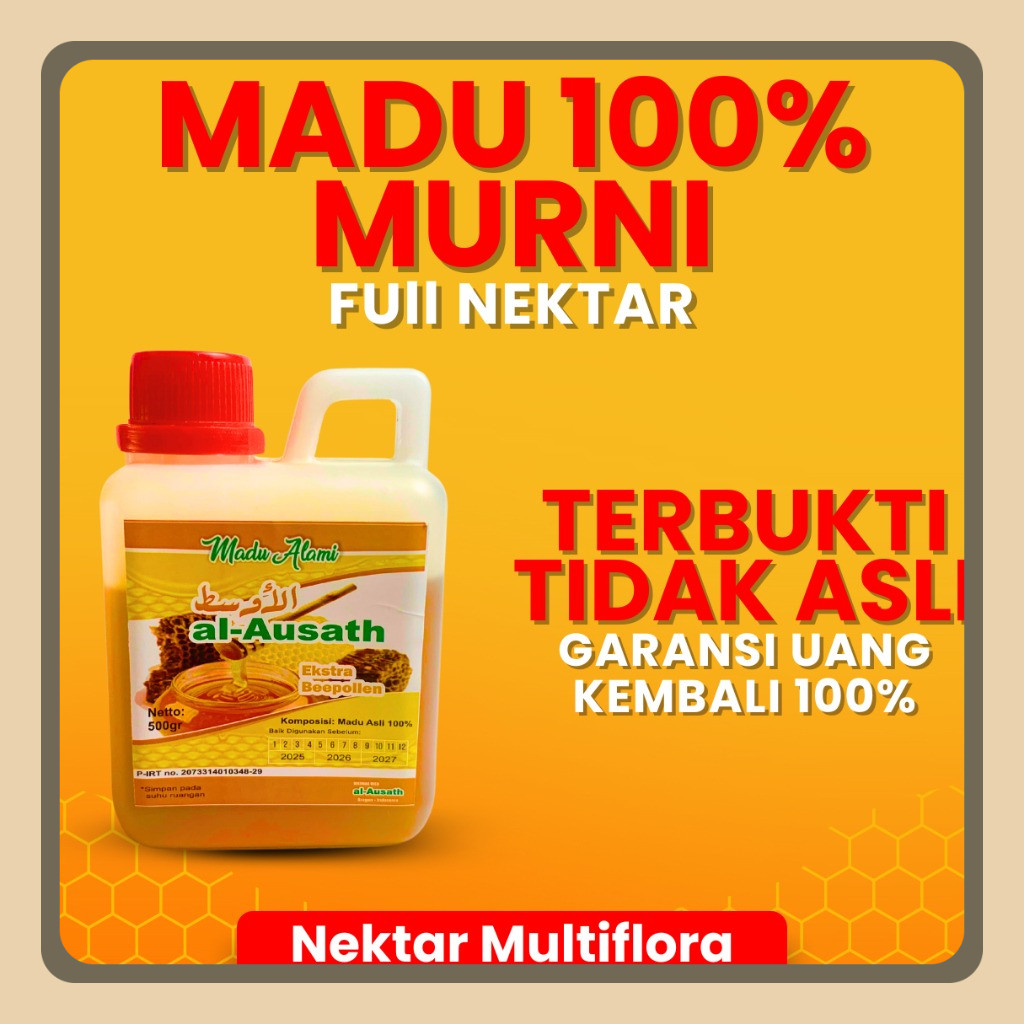

MADU ASLI AL-AUSATH NEKTAR MULTIFLORA - Madu Murni Asli 100% Original Tanpa Campuran