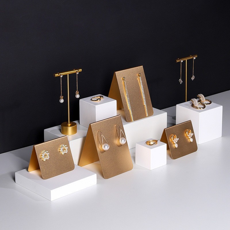 

Metal Stud Dangle Earrings Display Rack T Bar Stand Jewelry Hanger Organizer Holder Eardrop Freestanding Shelf