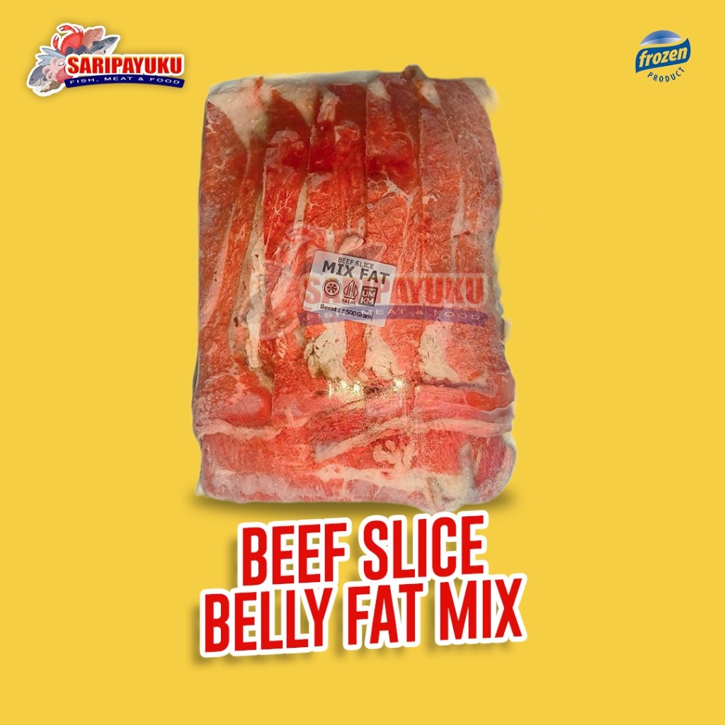 

Beef Slice Mix / Daging Slice / Belly fat mix /Sukiyaki/ grill / BBQ / Daging Surabaya / Slice Murah