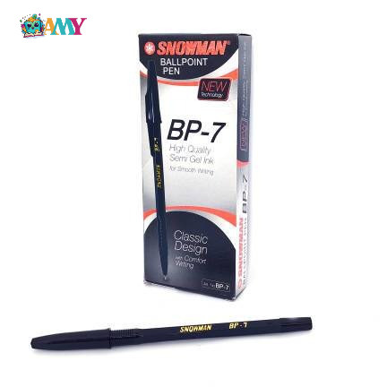 

(1PAK ISI 12PCS) SNOWMAN BALLPOINT BP-7 HITAM AMY STASIONARY