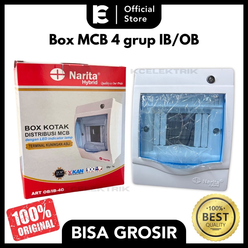 Box MCB 4 Grup Outbow dan Inbow NARITA Tanam / Tempel untuk Instalasi Listrik yang Aman dan Efisien