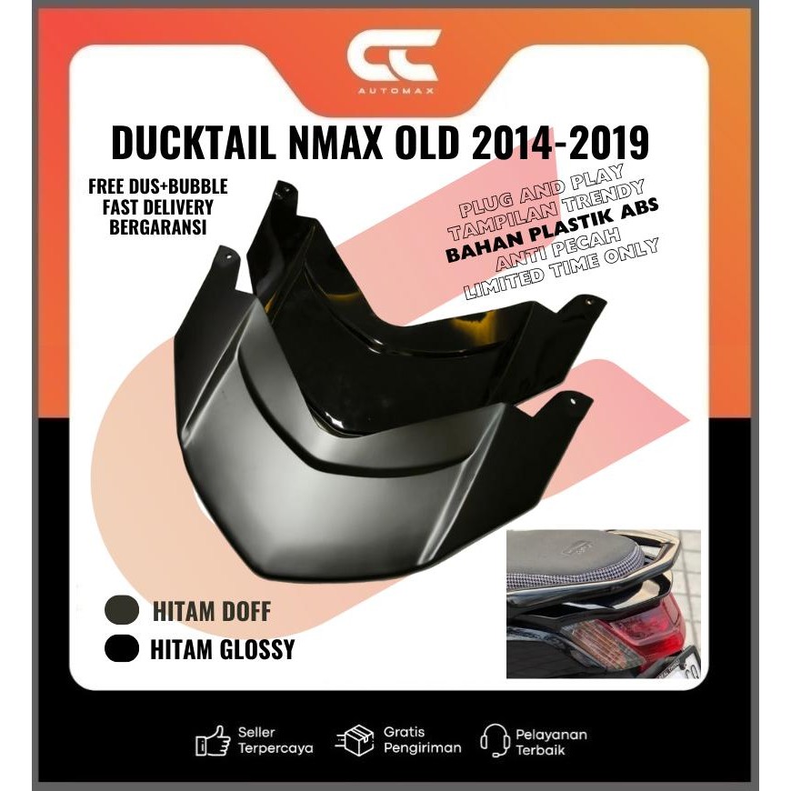 Ducktail Nmax Old 2014-2019  Cover Topi Lampu Stop Nmax Lama - HITAM DOFF
