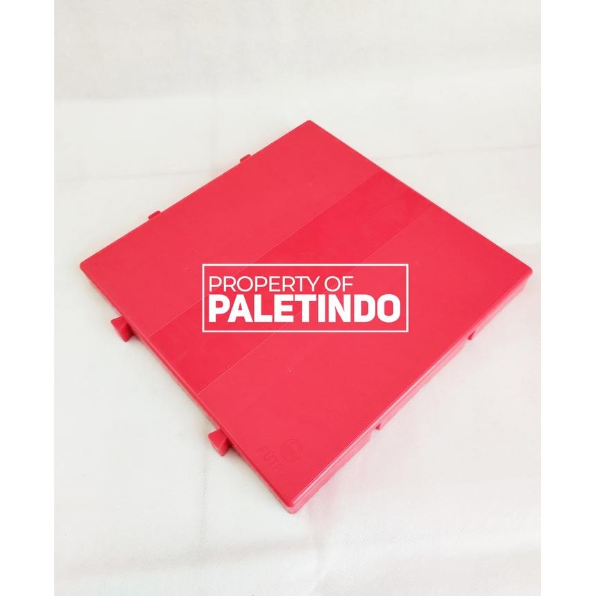 

COD PAKET 4 PCS Palet Plastik FLAT SURFACE Untuk Gudang, Apotik, Rumah Sakit & Resto FUTARI 30 x 30 x 3 Cm - Merah