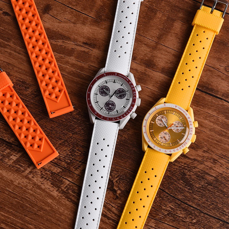 Tali Jam Tangan Silikon Tropis Lepas Cepat 20mm 22mm Untuk Oris/Seiko/Citizen Tahan Air Karet Tali T