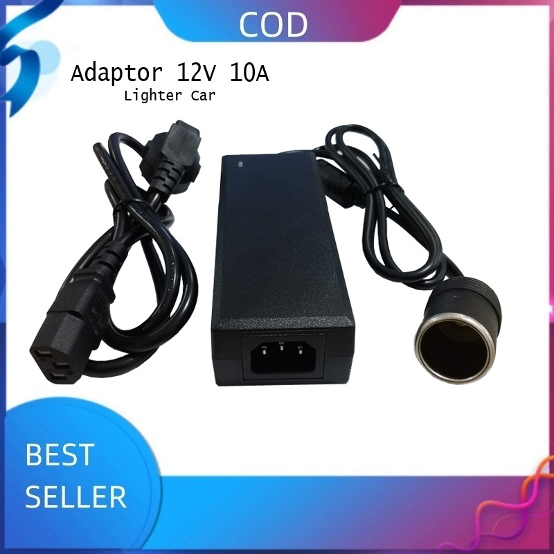 Adaptor Lighter Car 12V10A charger mobil adaptor penyedot debu 12A 10 Ampere