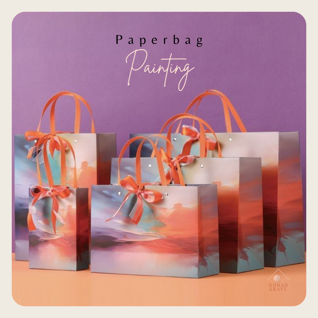 

RUMAH KRAVE - Paperbag Painting Sunset Goodie Bag Tas Kantong Hadiah