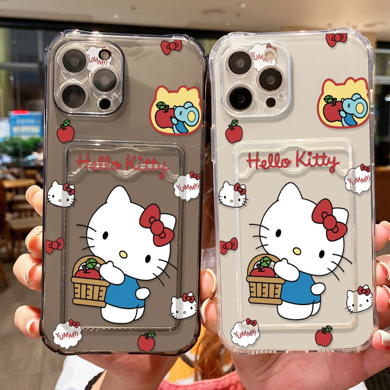 Apple-Inspired Hellocat Case Phone Case Card Transparent Card Holder Phone Case for Vivo V30 Pro V30