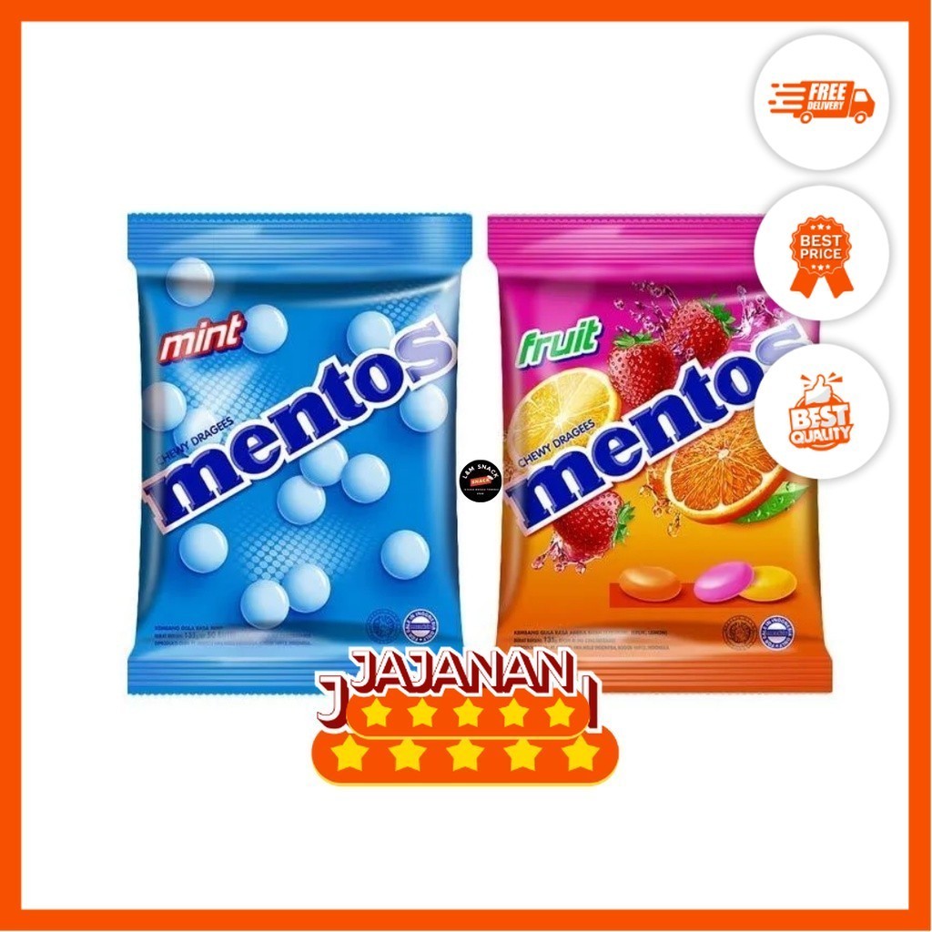 

Permen Mentos Mint/Buah Isi 50 Butir Jajanan Termurah