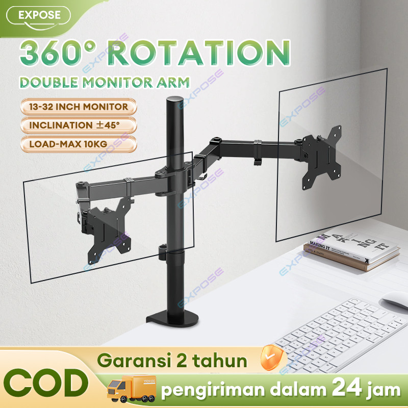 Arm Mount Ergonomic Dual Arm Mount for Monitor and Laptop / Monitor Stand / Led Arm / Monitor Arm