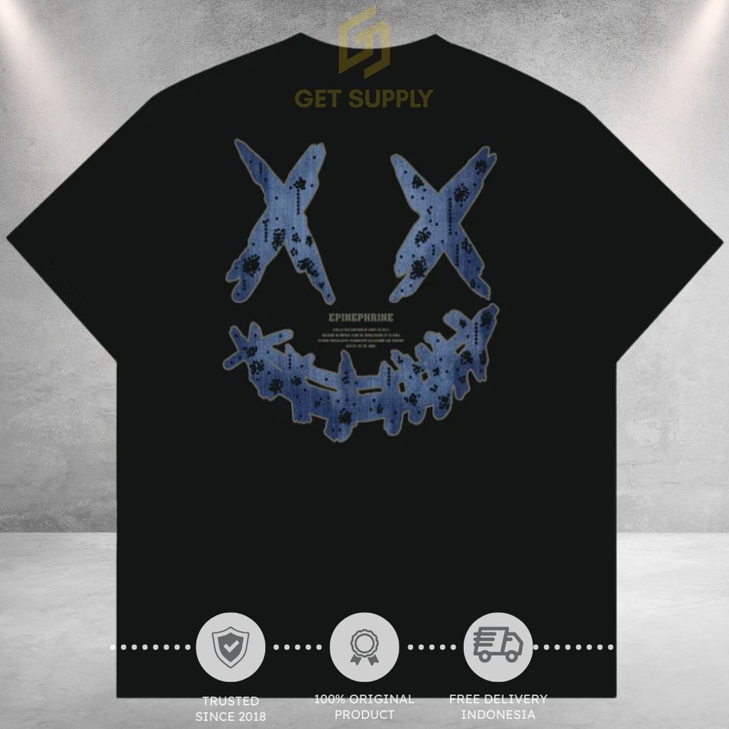 RICKY IS CLOWN RICKYISCLOWN KAOS RIC JOKER SMILEY BORDIR EMBROIDERY ORIGINAL DENIM JEANS REFLECTIVE