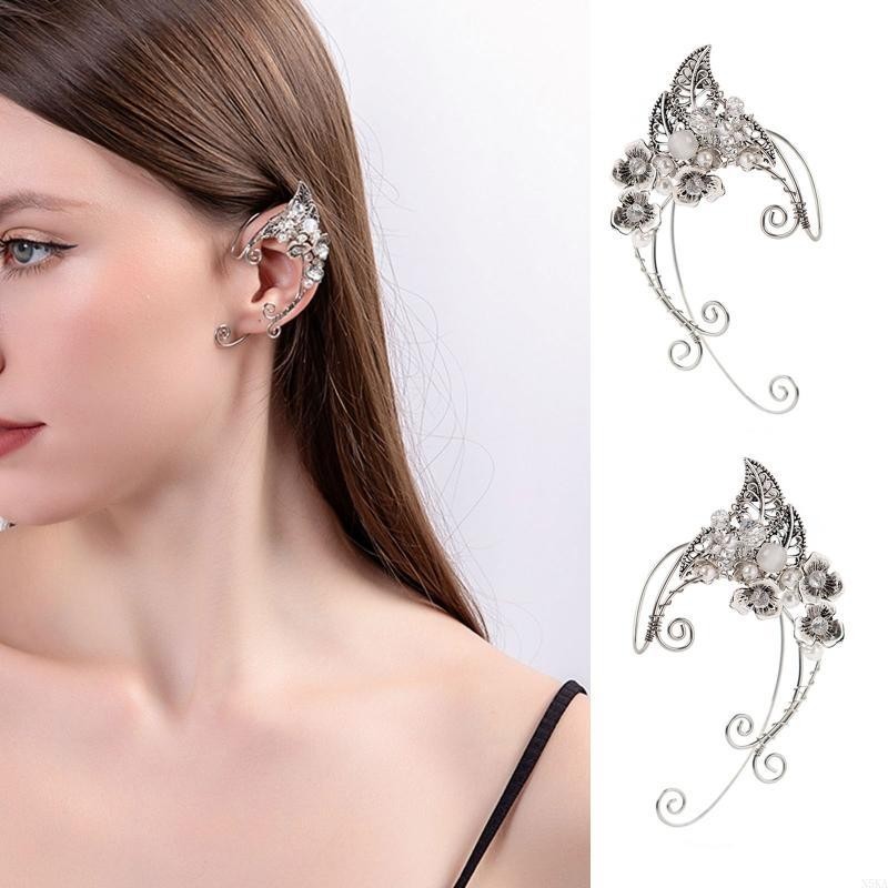 N5KA Punk Elf Ear Hook Earrings Non Piercing Ear Hook Ear Cuff Wrap Clip Earring