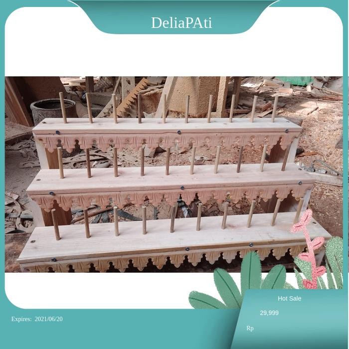 jagrak deder darikayu jati mentah model mewah hias risplang segi tiga pakem ukir bali isi 30 bk  Ker