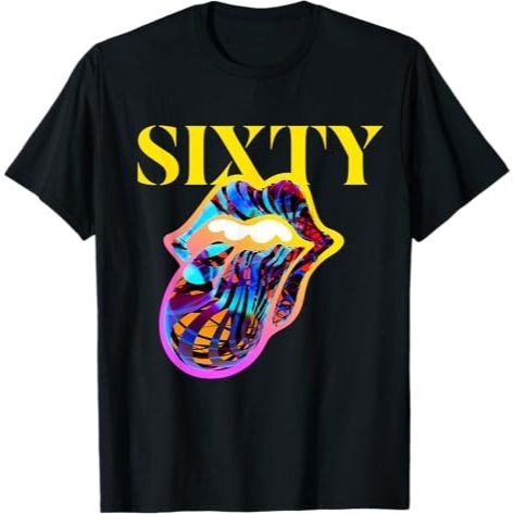 Baju Kaos Band Rolling Stones Sixty Tongue T-Shirt Premium Cotton Combed 24s Original 100% | Pinky P