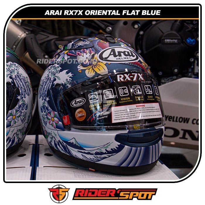 Helm Motor ARAI RX-7X Oriental Flat Blue Full Face RX7X Helmet Ori Japan Tour