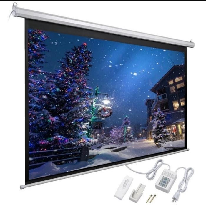 Screen Projector Motorized 200" 16:9 Layar Proyektor Otomatis 200 inch