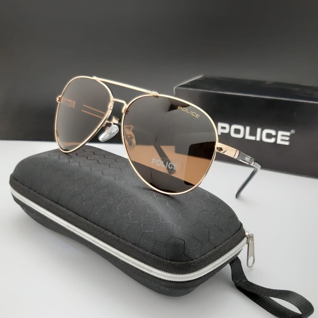 New Sunglasses KACAMATA POLICE 1382 AVIATOR LENSA KACA POLAROID FRAME METAL TITANIUM PRIA JT
