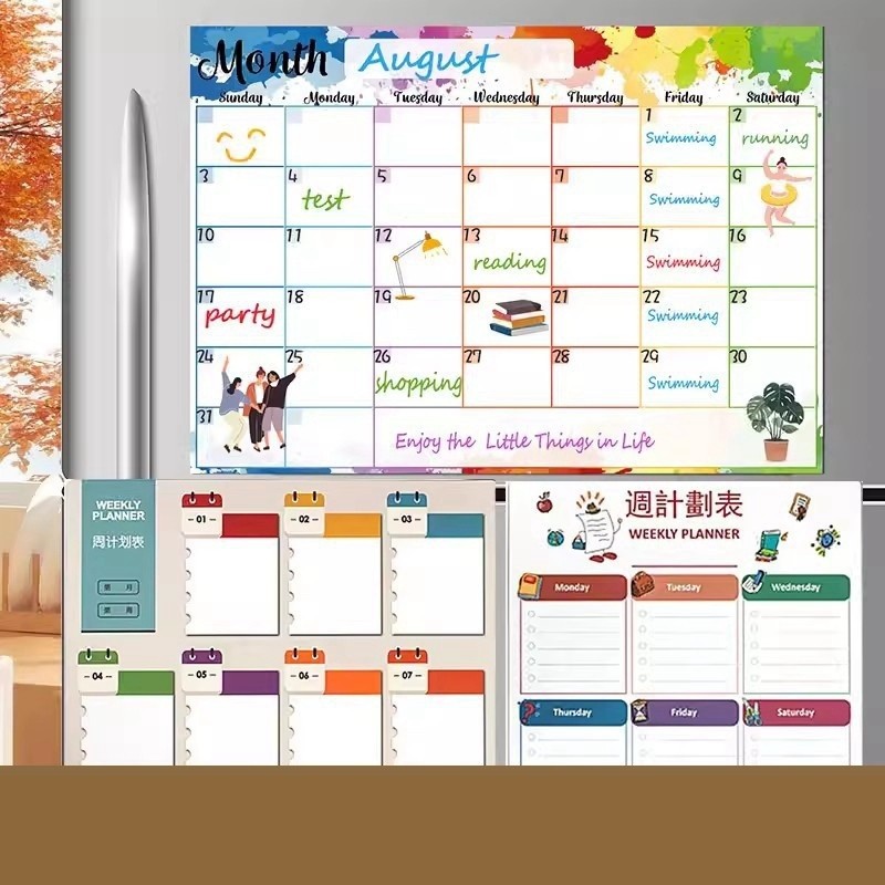 Planner Dinding Monthly Pastel Aesthetic 40x30cm Poster Tempel Ukuran Besar Tersedia untuk Dinding &
