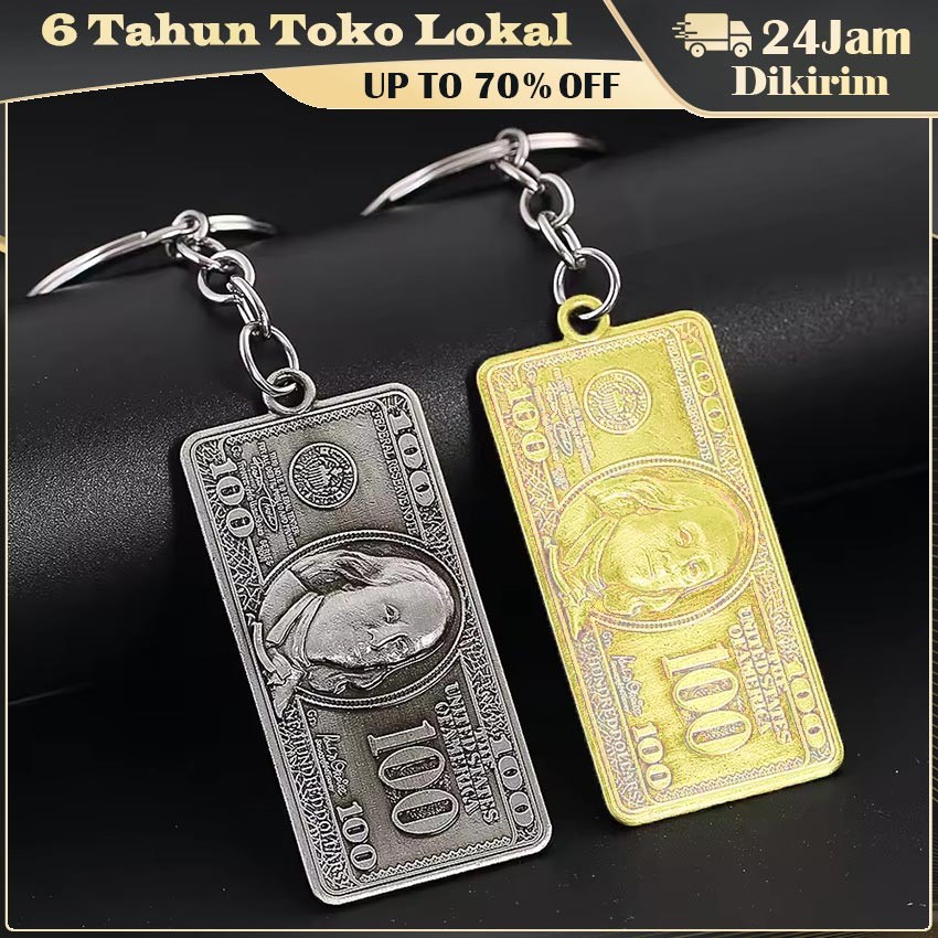 Keychain Bitcoin Emas & Perak / Gantungan Kunci Crypto Coin Replika Logam Plated / Aksesoris Dompet 