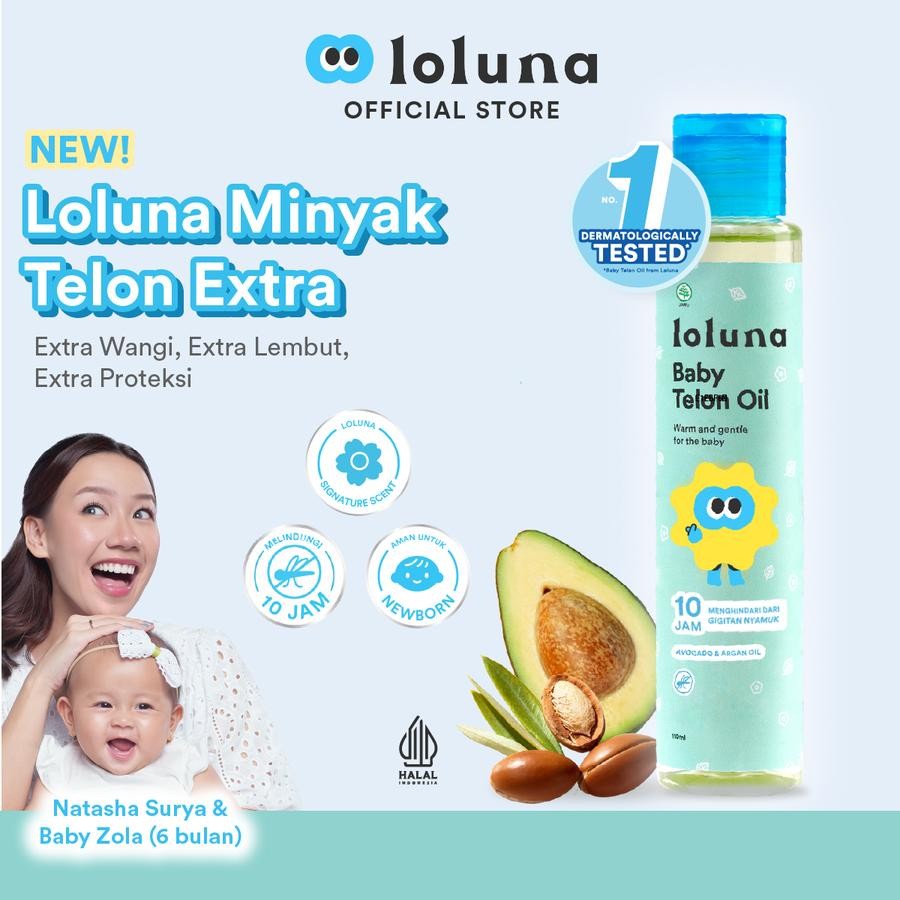 Loluna Baby Minyak Telon Extra - Minyak Anti Nyamuk 10 Jam / Penghangat Tubuh Bayi / Wangi dan Hanga