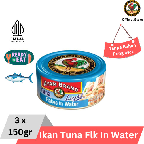 

Ayam Brand - Ikan Tuna Kaleng Flakes Light in Water 3 pcs 150gr