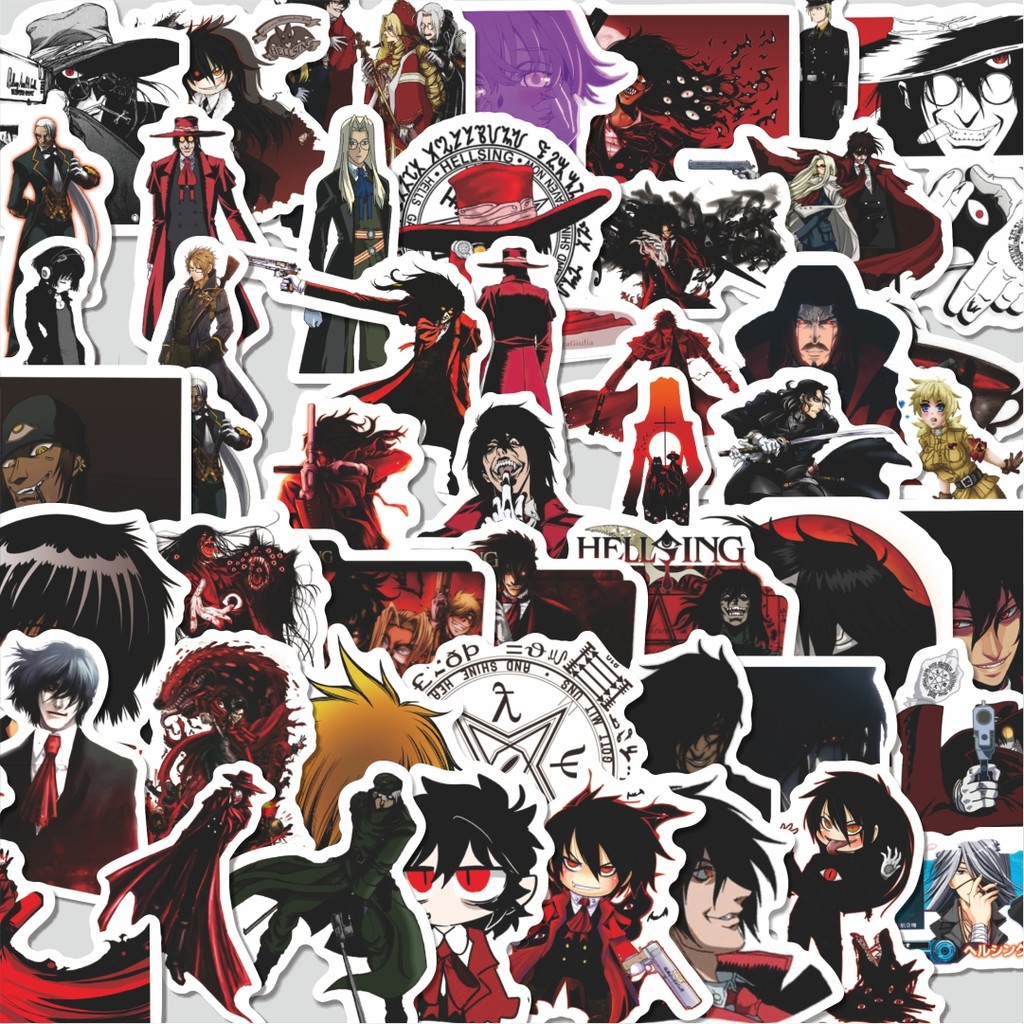 

Stiker Cutting Pack Sticker Anime Hellsing (Herushingu) Isi 100Pcs Series Aesthetic Lucu Keren Untuk Koper Bahan Vynil