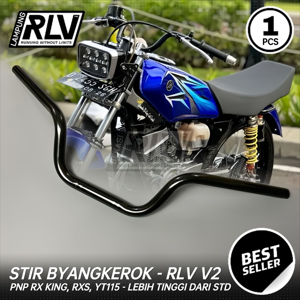 STANG STIR TINGGI RX KING RXKING HITAM BANDUNG STYLE BYANKEROK - STANG PEGANGAN MOTOR - STANG MJB RX