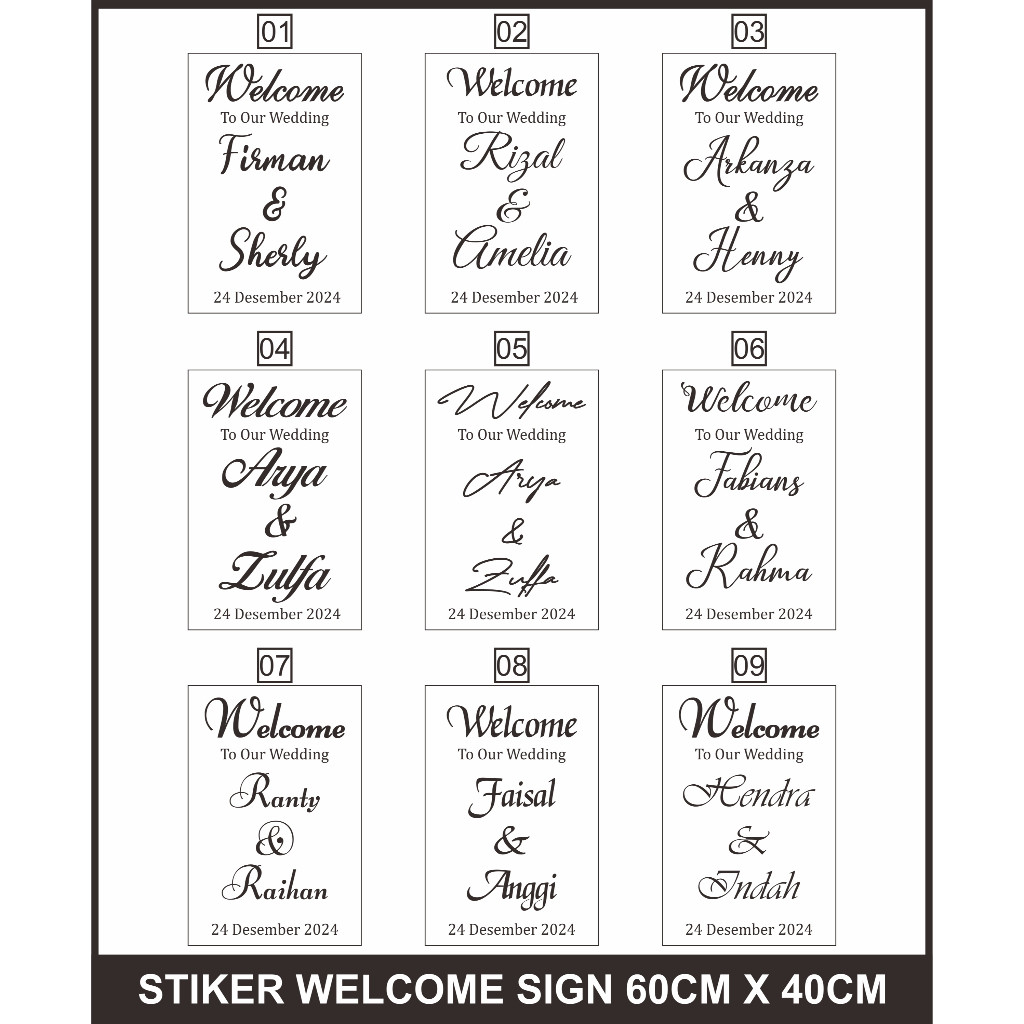 

Stiker Welcome Sign 60cmx40cm Cutting Sticker Akrilik Wooden Dekorasi Lamaran Wedding Engagement