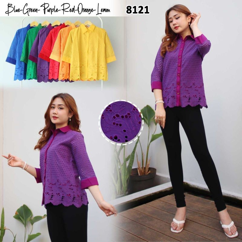 [NEW] Kemeja wanita bahan katun bolong kancing depan modern