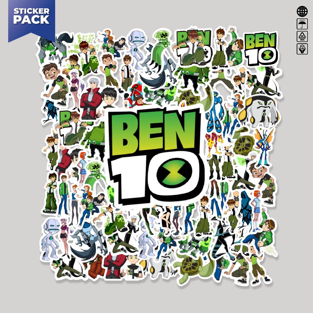 

[100PCS]Stiker Pack Sticker Kartun Ben-10 Sticker Aesthetic Vinyl Anti Air Dekorasi Sticker Laptop Buku Journal Koper Helm Casing HP Gitar Helm Skateboard