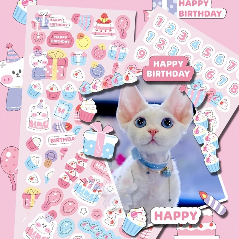 

MOHAMM 12 Sheets Bling Kawaii Cartoon Laser Animal Stickers for Photo Frames Greeting Cards Diary Journal Decorative Materia