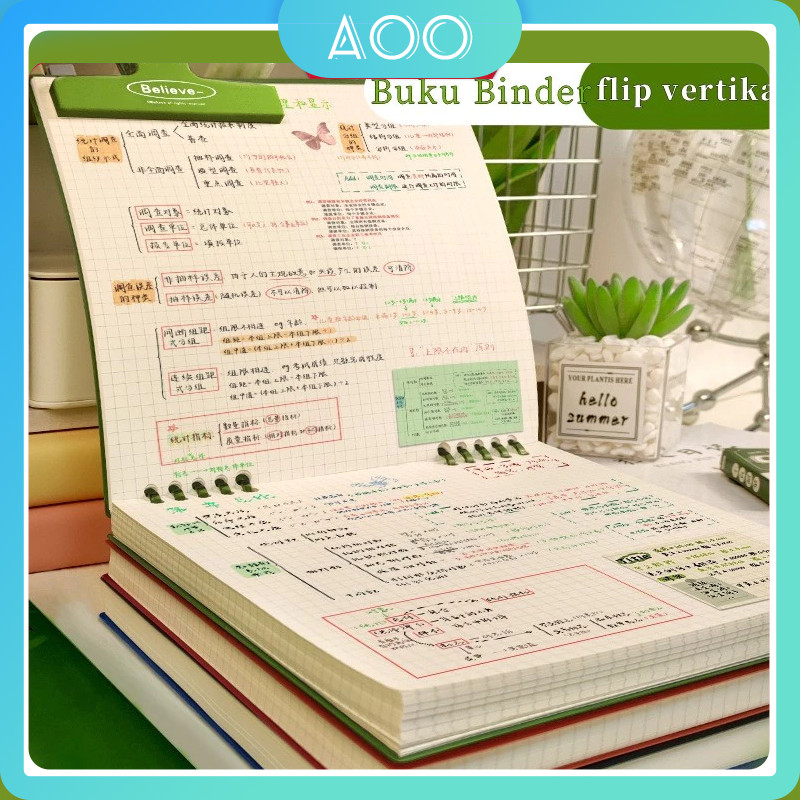 

Notebook Buku B5 Flip Vertikal /Buku Binder B5 / Binder 360 Derajat Notebook/Tulis Sekolah Lucu Buku Notebook Aesthetic