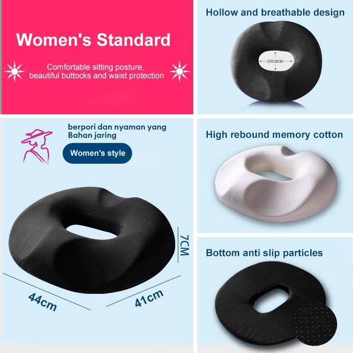 Bantal Alas Duduk Donat Bantal Duduk Kursi Punggung Pegal Tulang Ekor (Pria atau wanita) - 2-Wanita-
