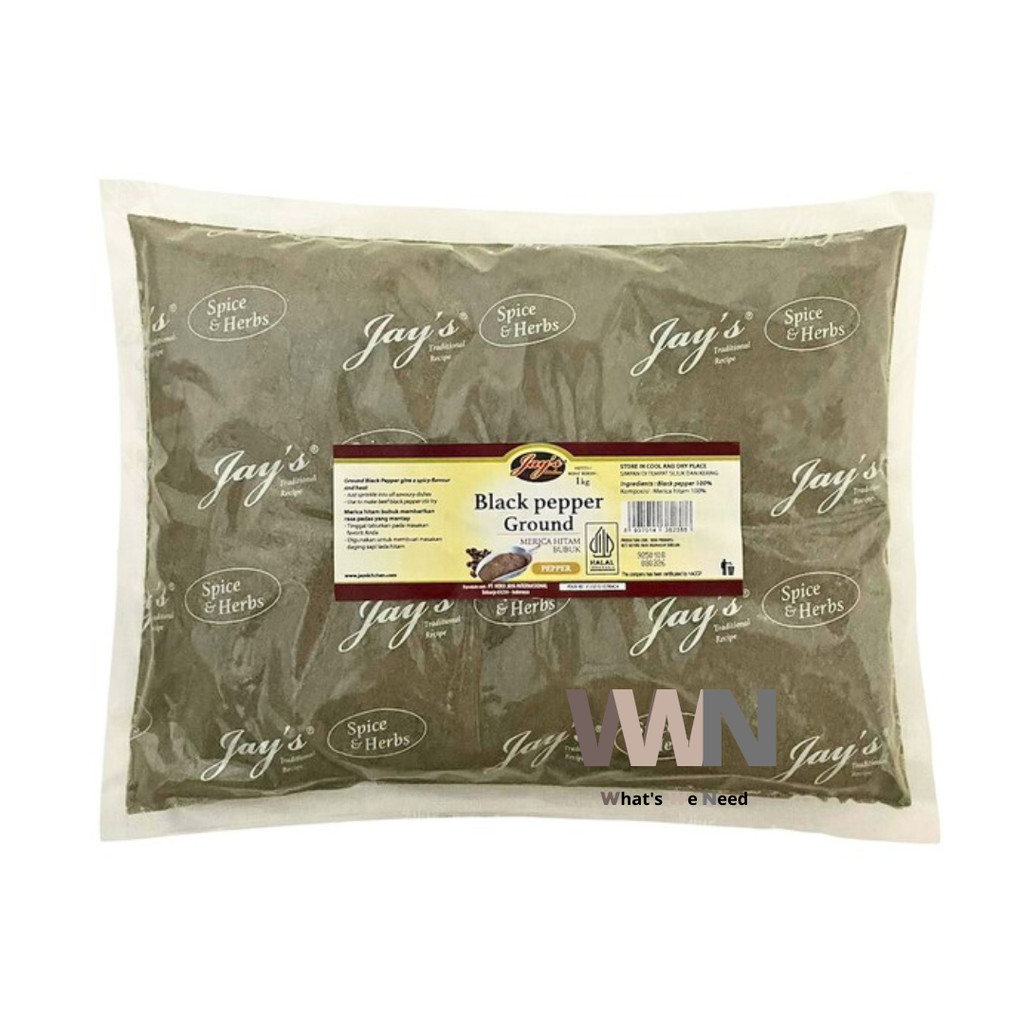 

Jay's Black Pepper Ground 1kg - Lada Hitam