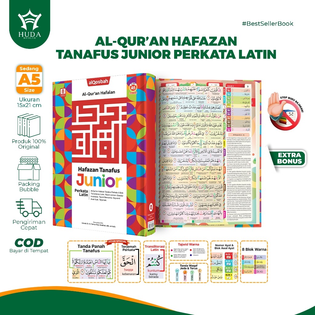 

Al-Quran Hafazan Perkata Latin Junior Ukuran A5 | Hafazan Perkata Terjemah dan Latin | Alquran Anak | Hafazan Latin Original
