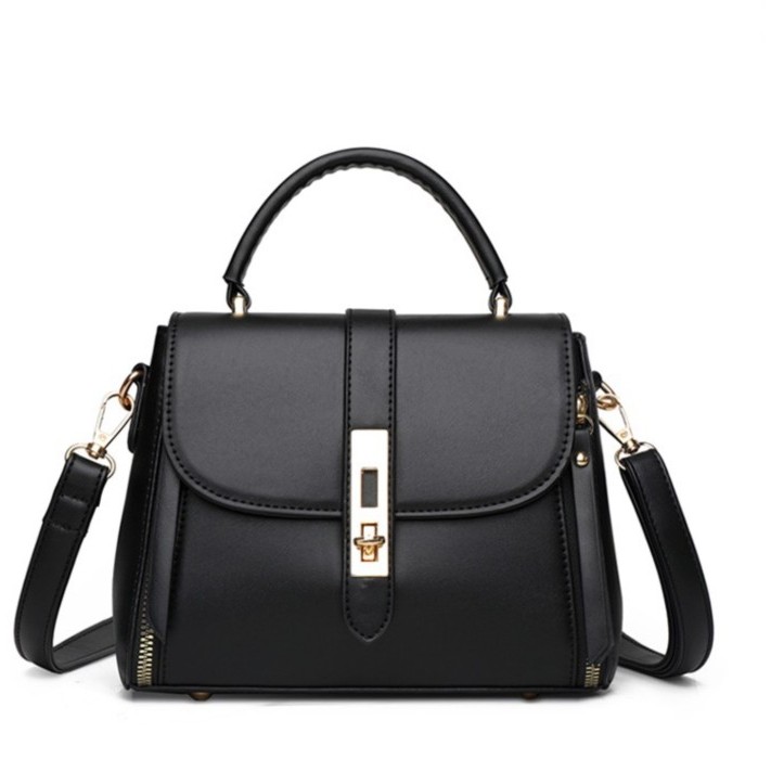 Tas Fashion ORIGINAL impor Cewe ZIP CUSHION KULIT Wanita Bisa Slempang - KULIT_HITAM