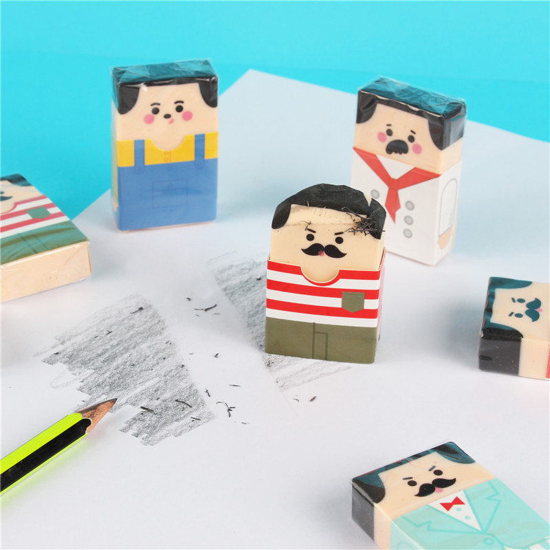 

Kawaii Carton Old Man Erasers Cute Rubber Pencil Eraser Korean Stationery Kids Gfts Toys Writing Tools School Office Supplies