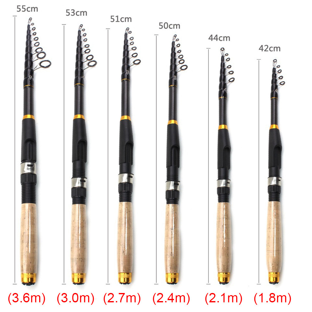 Ultrashort Telescopic Fishing Rod Multifunction Spinning Rod Carbon Fishing Fish Pole Durable Anti S