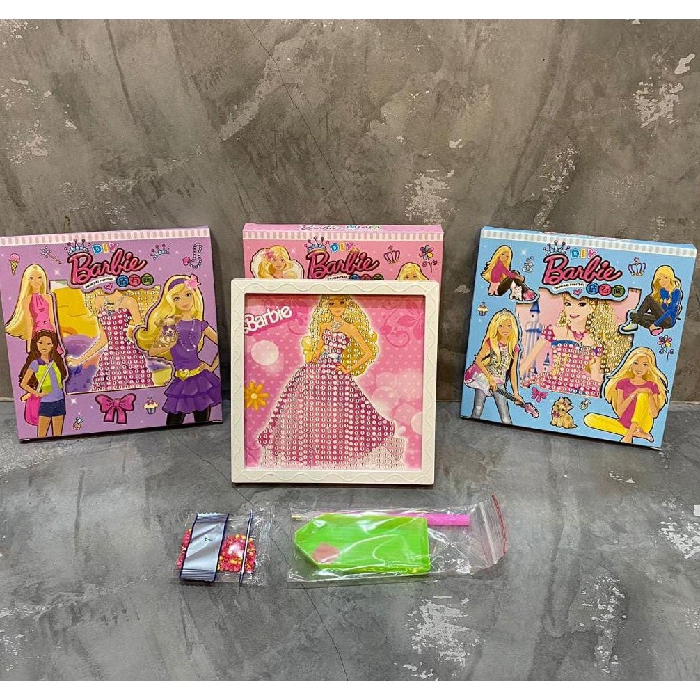 

(BISA COD ) Mainan Anak Sticker Diamond Paintings Karakter Barbie / Barbie DIY Sticker Diamond Paintings