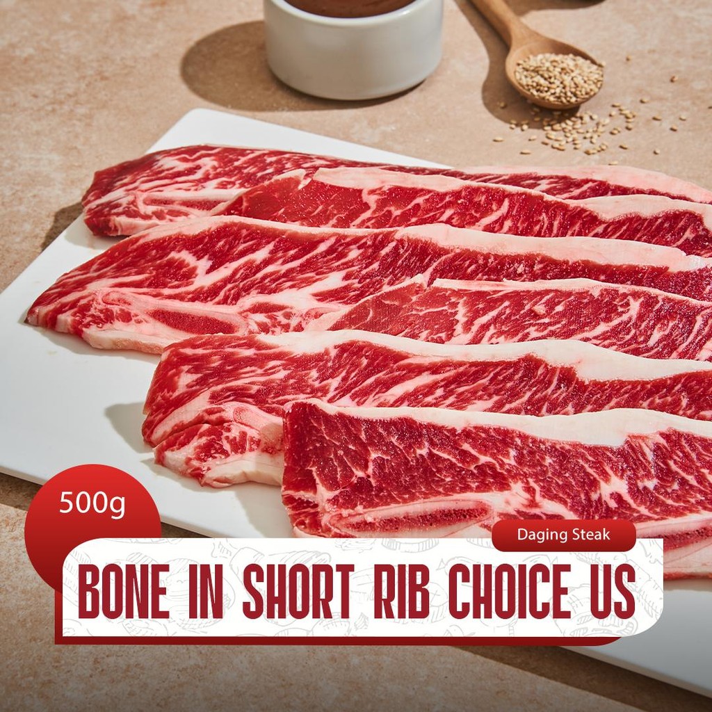 

Daging Sapi Premium Galbi Short Rib Bone In Choice Frozen Food Halal 500gr USA - Daily Beef Jakarta Utara