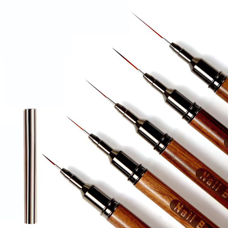 

1PC Round Wooden Handle Art Brush for DIY Drawing Painting & UV Gel Nails - Professional Artist Nail Design Tool