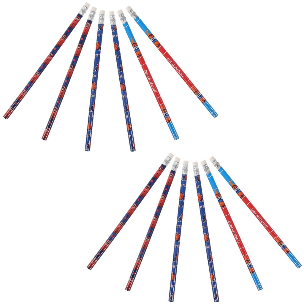 

12Pcs Basketball Themed Student Supplies Wood Sketching Painting Classroom