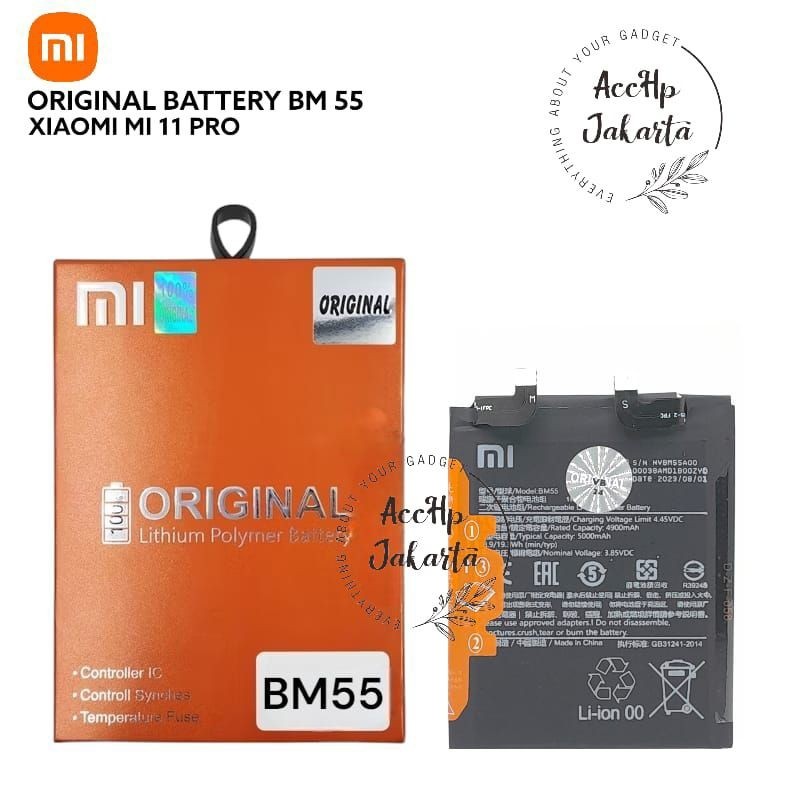 Baterai Batre Xiaomi MI 11 PRO BM 55 BM55 Battery Batrai Batrei Original 100% Distributor