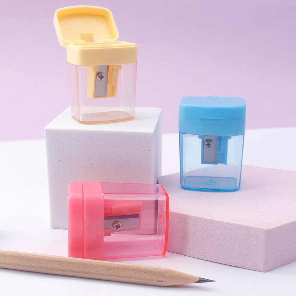 

Macaron color small single-hole plastic pencil sharpener suitable for student use，durable and easy to sharp