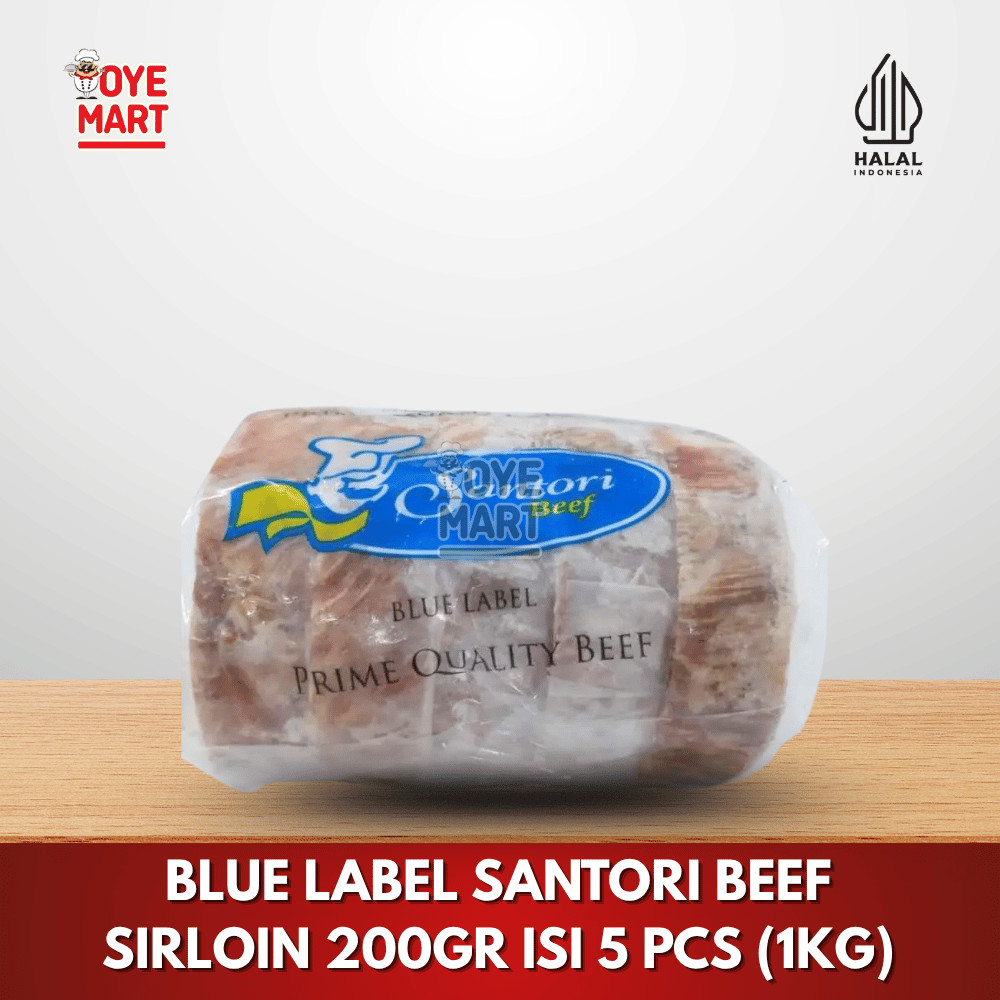 

BLUE LABEL SANTORI BEEF SIRLOIN 1000GR ISI 5 PCS (1KG) / DAGING STEAK