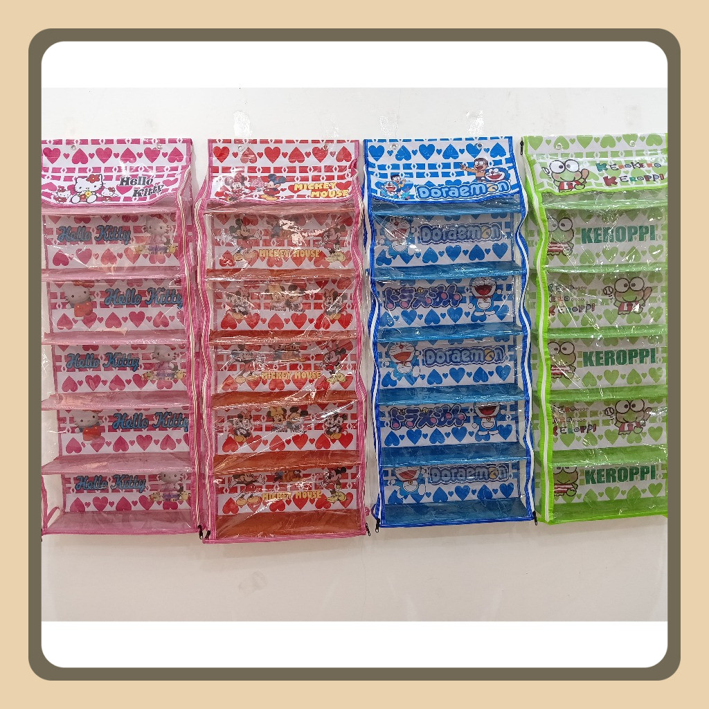 Rak Tas gantung Karakter Lucu Dan Cantik RAK MURAH RAK SET GANTUNG KARAKTER RAK SUSUN RAK KARAKTER