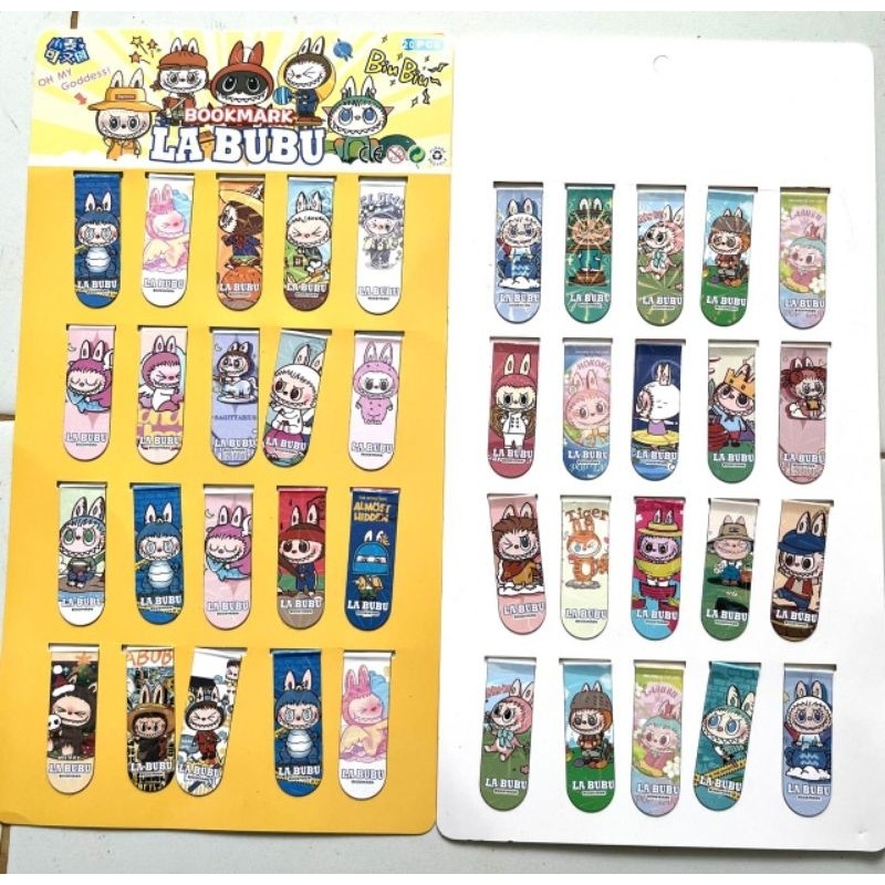 

Pembatas buku karakter pembatas labubu 20 pcs pembatas buku magnet lembaran